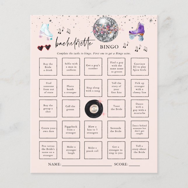 Papier Carton de jeu de bingo pour enterrement de vie de  (Devant)