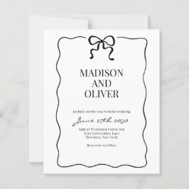 Papier Carton de mariage à nœud papillon noir fantaisiste