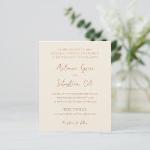 Papier Carton de mariage élégant et terreux à petit budge