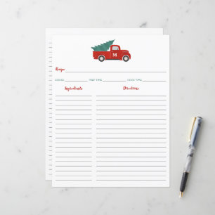 Papier Carton d'insertion pour classeur de recettes de No