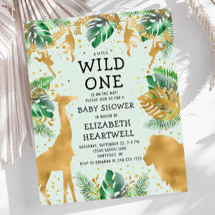 Papier Carton d'invitation à la baby shower Budget Safari