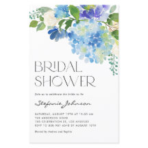 Carton d'invitation de douche de mariée à l'aquare