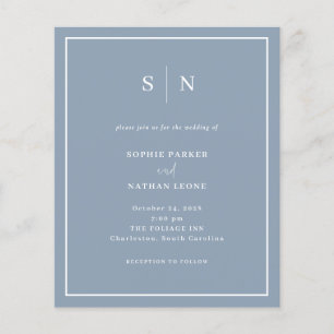 Papier Carton d'invitation de mariage à budget avec code