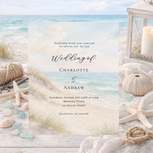 Papier Carton d'invitation de mariage aux dunes de sable 