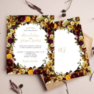Papier Carton d'invitation de mariage floral à petit prix