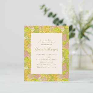 Papier Carton d'invitation de mariage floral vert citron