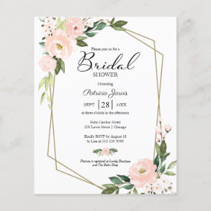 Papier Carton d'invitation de mariage pas cher à motif fl
