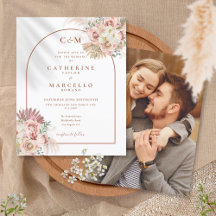 Carton d'invitation de mariage photo de monogramme