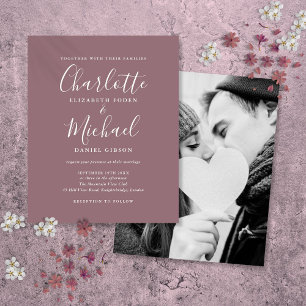 Papier Carton d'invitation de mariage photo de script mau