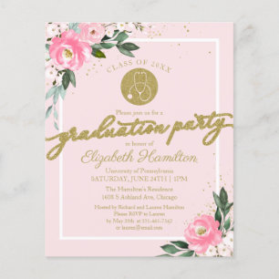 Papier Carton d'invitation École d'infirmières Grad Party