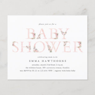 Papier Carton d'invitation pour Baby Shower fille de type