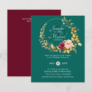Papier Cartons de mariage Fleurs de Pêche de Bourgogne à