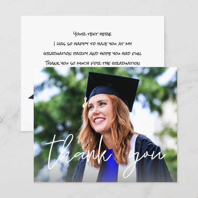 Papier Casquette de diplôme de photo budgétaire Merci bla (Devant / Derrière)