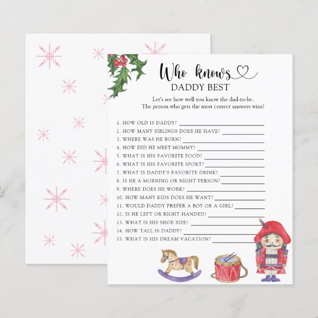 Papier Casse-Noisette - Qui connaît le mieux papa jeu (Devant / Derrière)