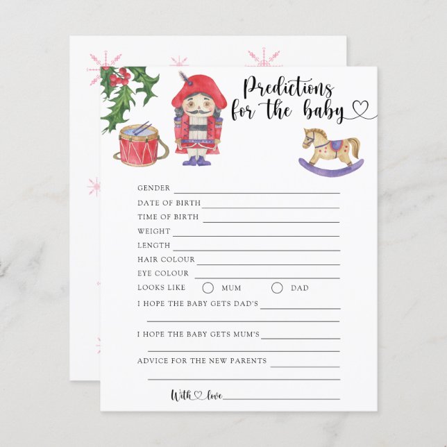 Papier Casse-noix - prédictions et conseils pour bébé (Devant / Derrière)