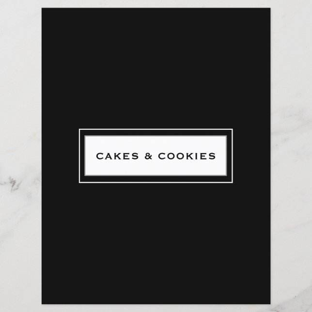 Papier Catégorie de recette | Gâteaux et cookies | Noir e (Devant)
