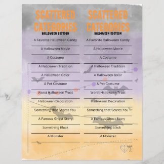 Papier Catégories éparses - Édition Halloween
