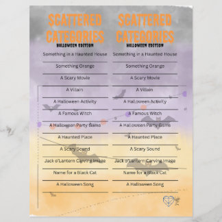 Papier Catégories éparses - Édition Halloween Partie II