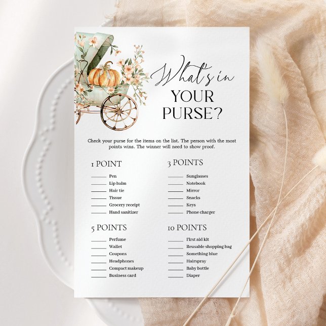Papier Ce qui est dans votre sac à main Citrouille jeu de (Créateur téléchargé)