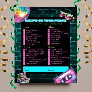 Papier Ce qui est sur votre téléphone 90s Neon Disco Anni