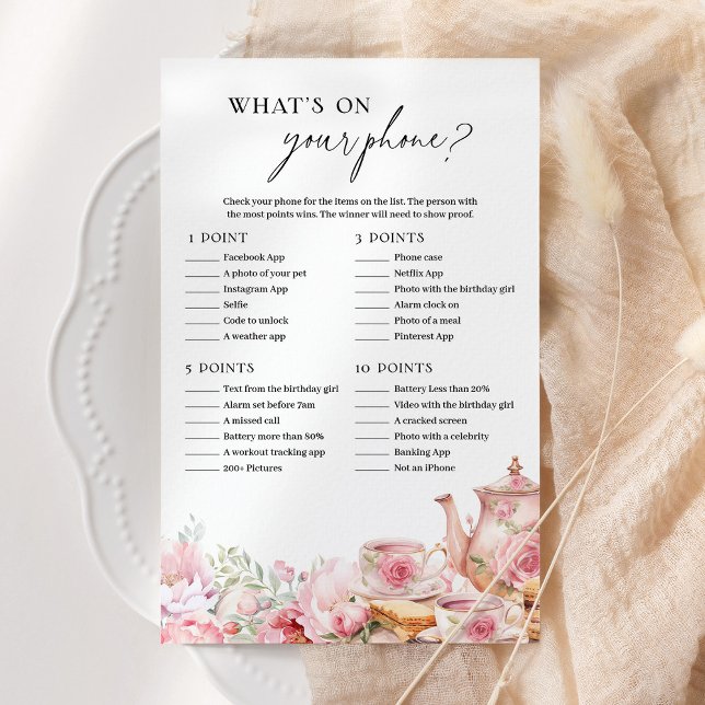Papier Ce qui est sur votre téléphone Pink Floral Tea Par (Créateur téléchargé)