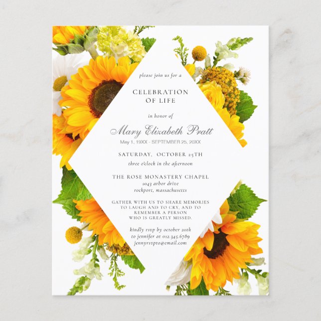 Papier Célébration budgétaire de la vie Tournesols Invita (Devant)