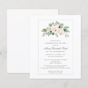 Papier Célébration budgétaire de la vie White Floral Invi