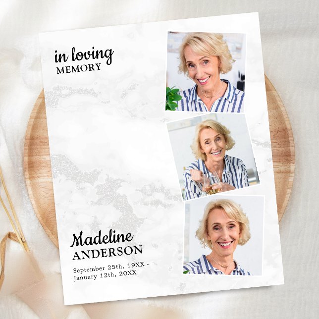 Papier Célébration de la vie avec 3 photos moderne et éco (Créateur téléchargé)