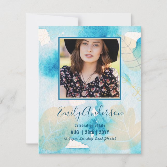 Papier CÉLÉBRATION DE LA VIE Funérailles Memorial PHOTO B (Devant)