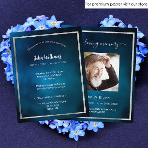 Papier Célébration de la vie funéraire bleu invitation ph