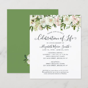 Papier Célébration de la vie funéraire Invitation commémo