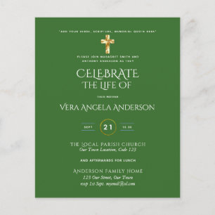 Papier Célébration de la vie Mémorial funéraire catholiqu