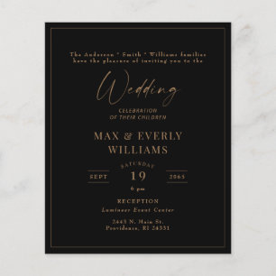 Papier Célébration de mariage à cadre noir et or budgétai