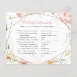 Papier Celebrity Baby Names Girl Floral Baby shower Jeu