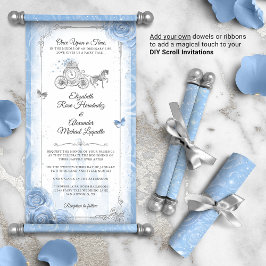 Papier Cendrillon fée Mariage Scroll Invitations