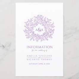 Papier Cercle violet d'informations des invités mariages 