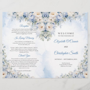 Papier Cérémonie Boho Elegant Dusty Blue and Ivory Flower