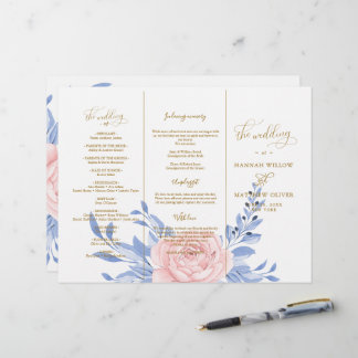 Papier Cérémonie de Mariage de couleur bleu rose pâle