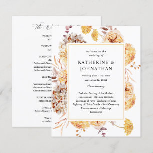 Papier Cérémonie de mariage floral doré jaune Budget