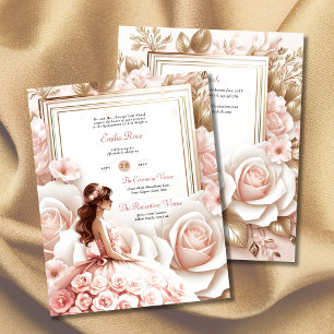 Papier Cérémonie de réception de Quinceanera rose blush
