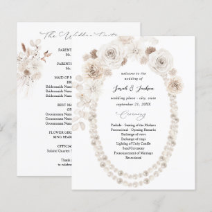 Papier Cérémonie des Mariages floraux blancs et des perle