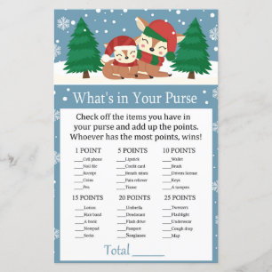 Papier Cerf de Noël Qu'y a-t-il dans votre sac à main