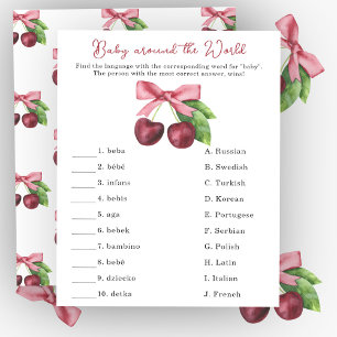Papier Cerise à l'eau - Bébé autour du monde jeu