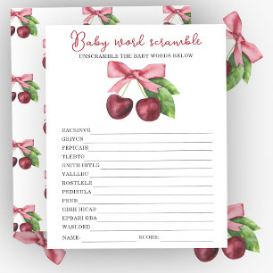 Papier Cerise arc baby shower Baby mot scramble jeu