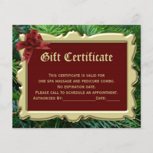 Papier Certificat cadeau de Noël Impression 2 côtés