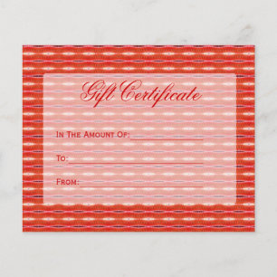 Papier certificat cadeau rouge