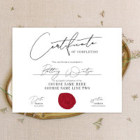 Certificat Certificat Élégant Diplôme Red Wax Seal