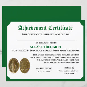 Papier Certificat d'accomplissement personnalisable