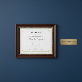 Papier Certificat d'accomplissement professionnel élégant