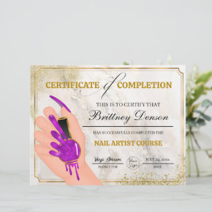 Papier Certificat d'achèvement de l'octroi Technicien de